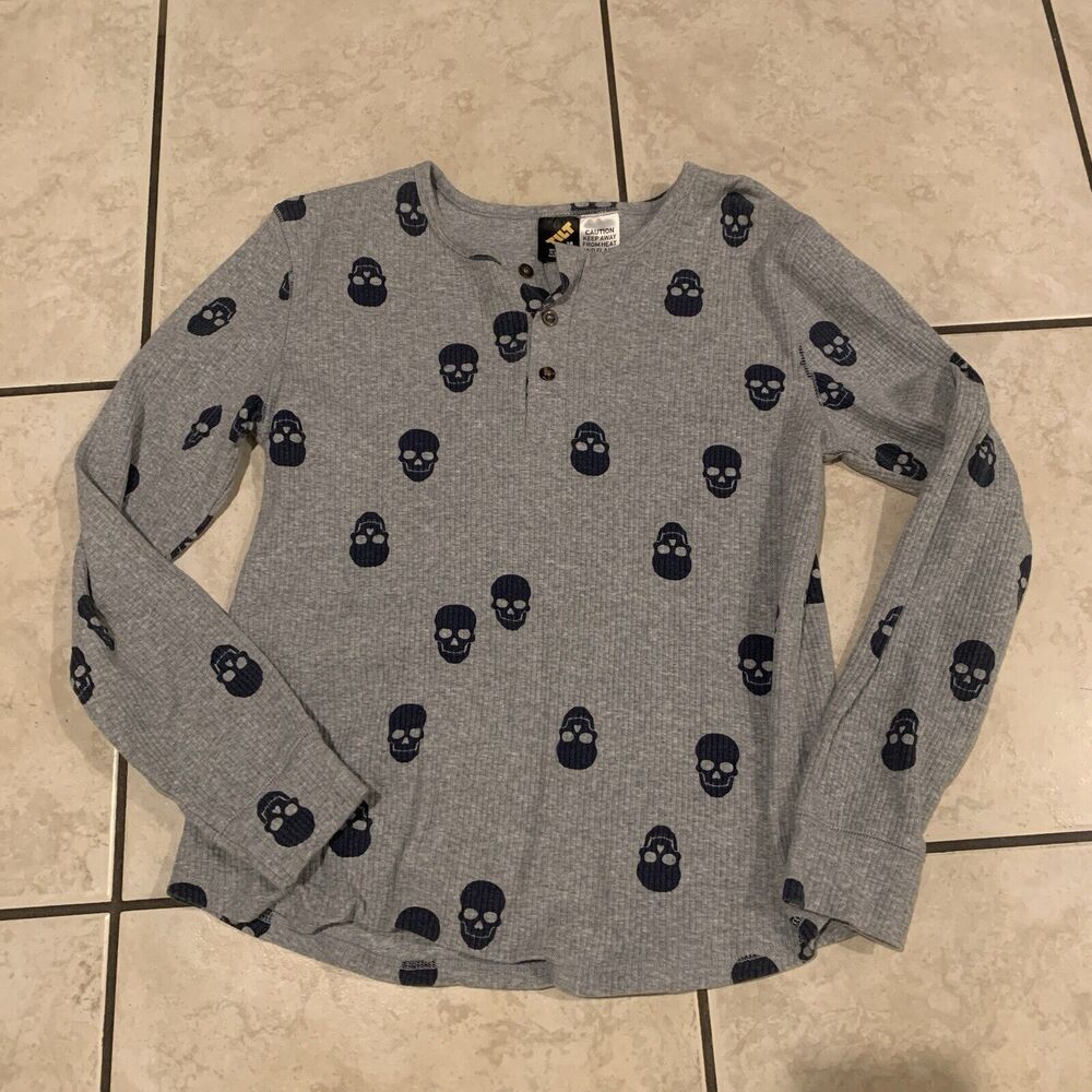 Tilt Women's Long Sleeve Gray Skull